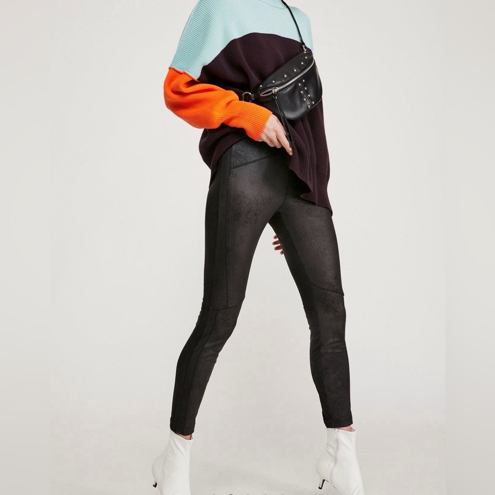 FREE PEOPLE midnight vegan suede skinny pants